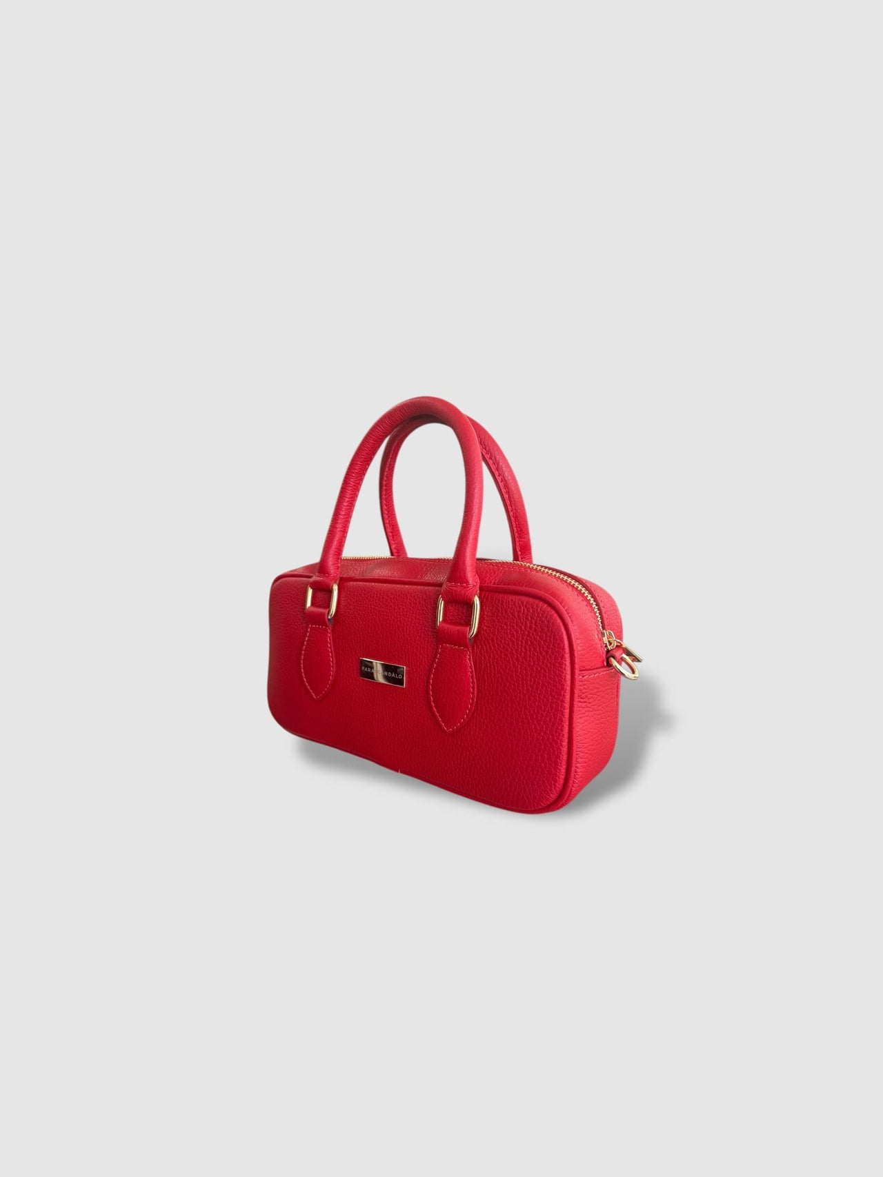 CUBOID LEATHER BAG RED