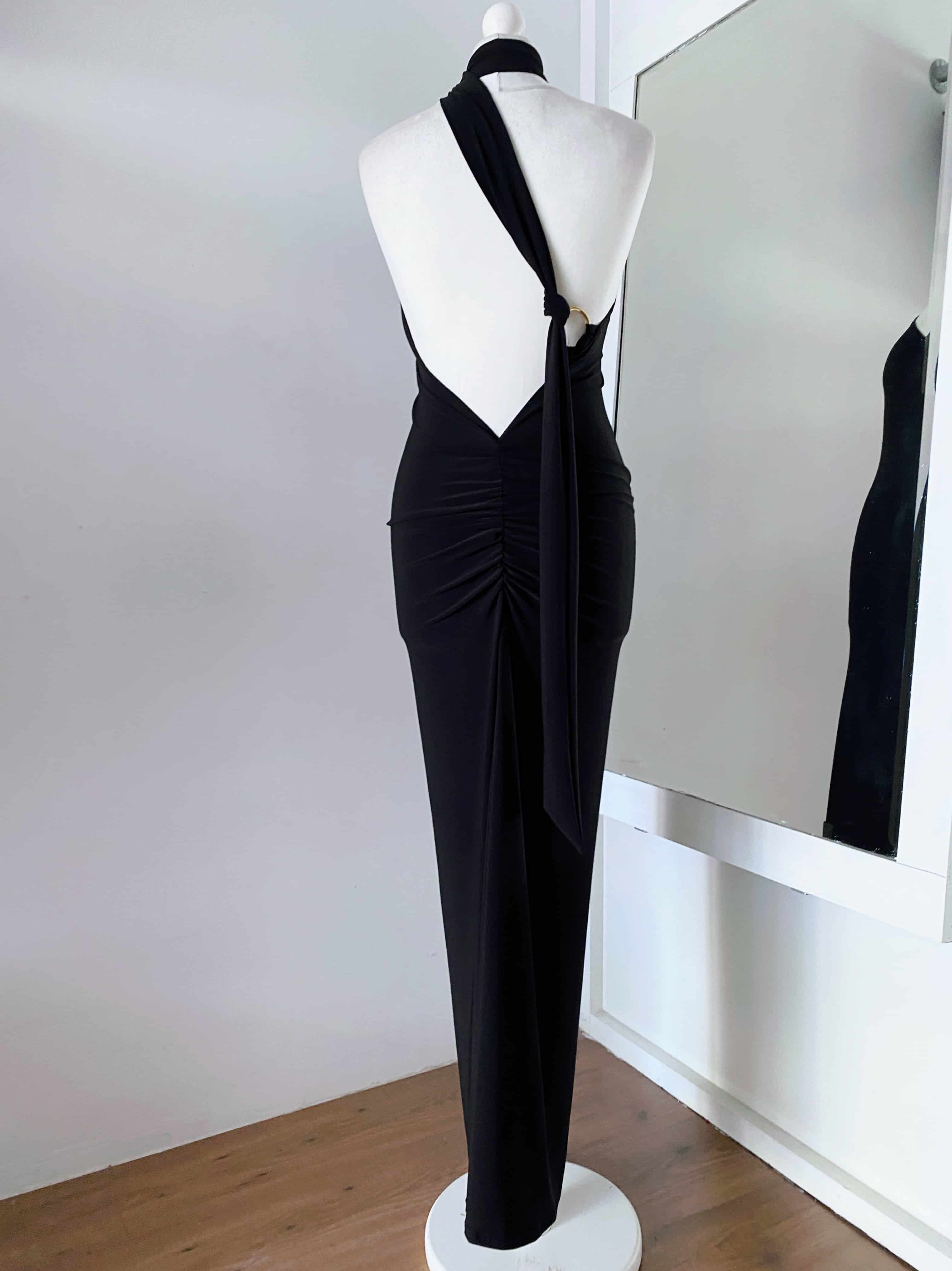 SCARF DRESS BLACK GOLD – PARASCANDALO