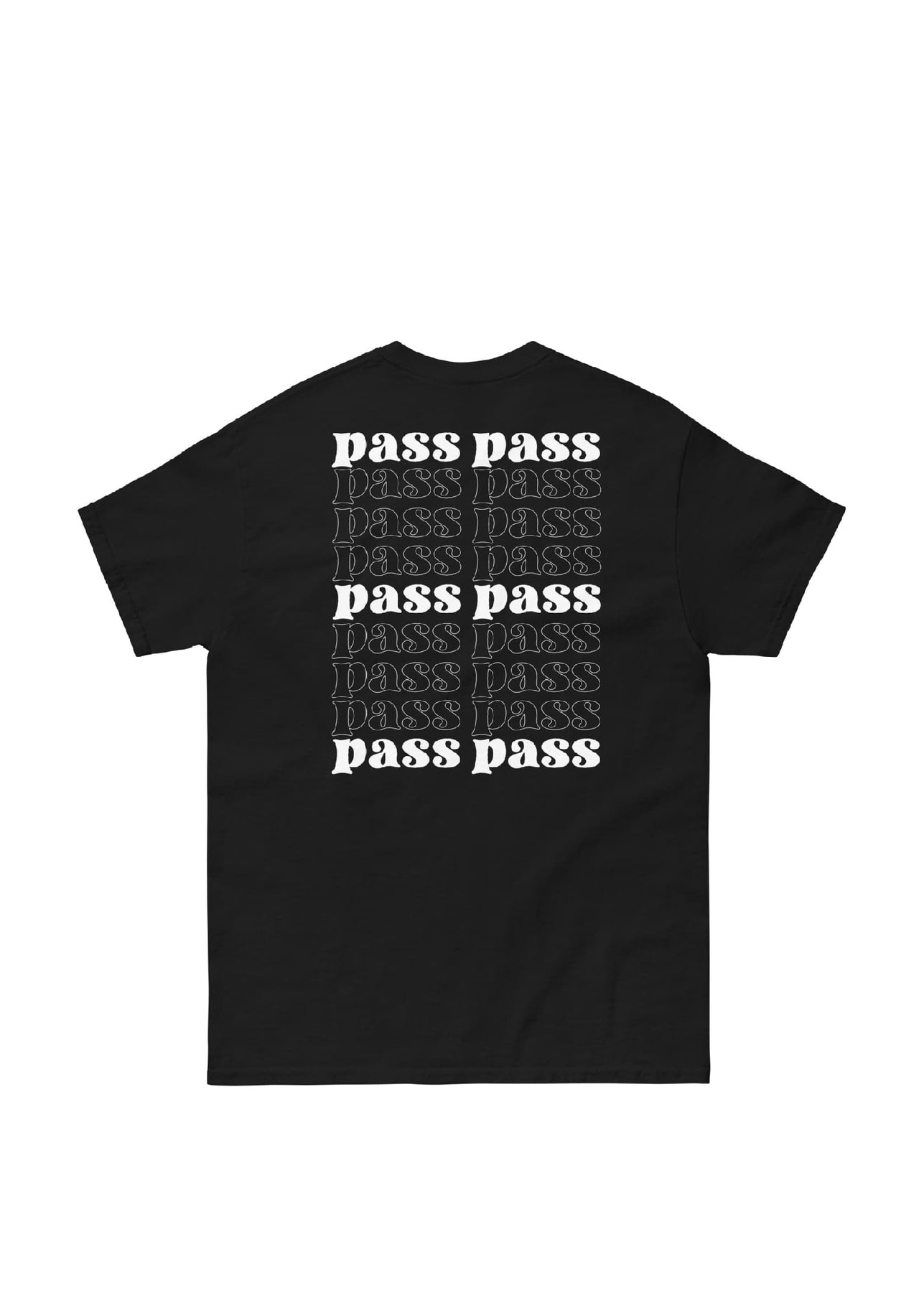 PASS PASS B&W (BACK PRINT) T-SHIRT BY E.LEMENTI