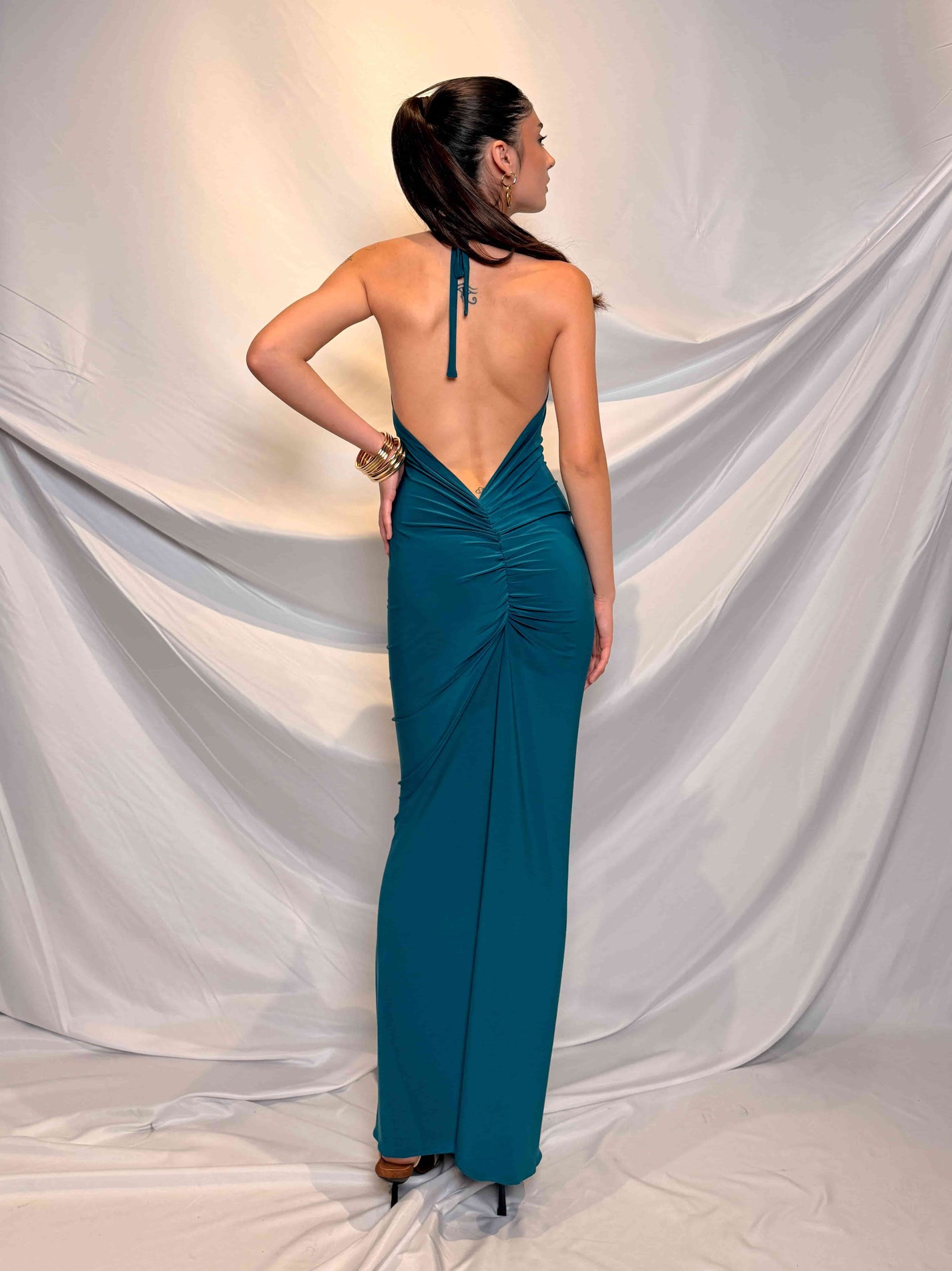 BELLE BACKLESS DRESS TEAL PARASCANDALO BELLE BACKLESS DRESS TEAL PARASCANDALO