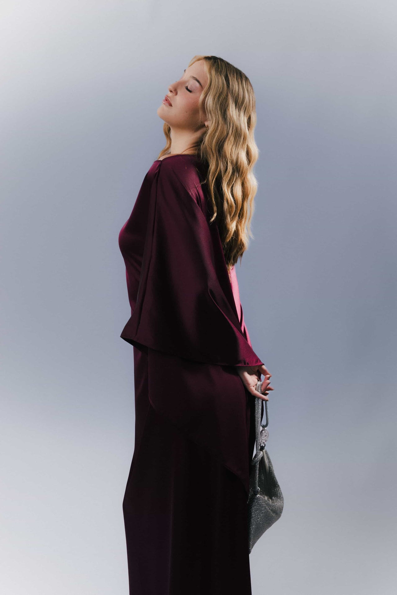 ANNA KAFTAN DRESS BURGUNDY