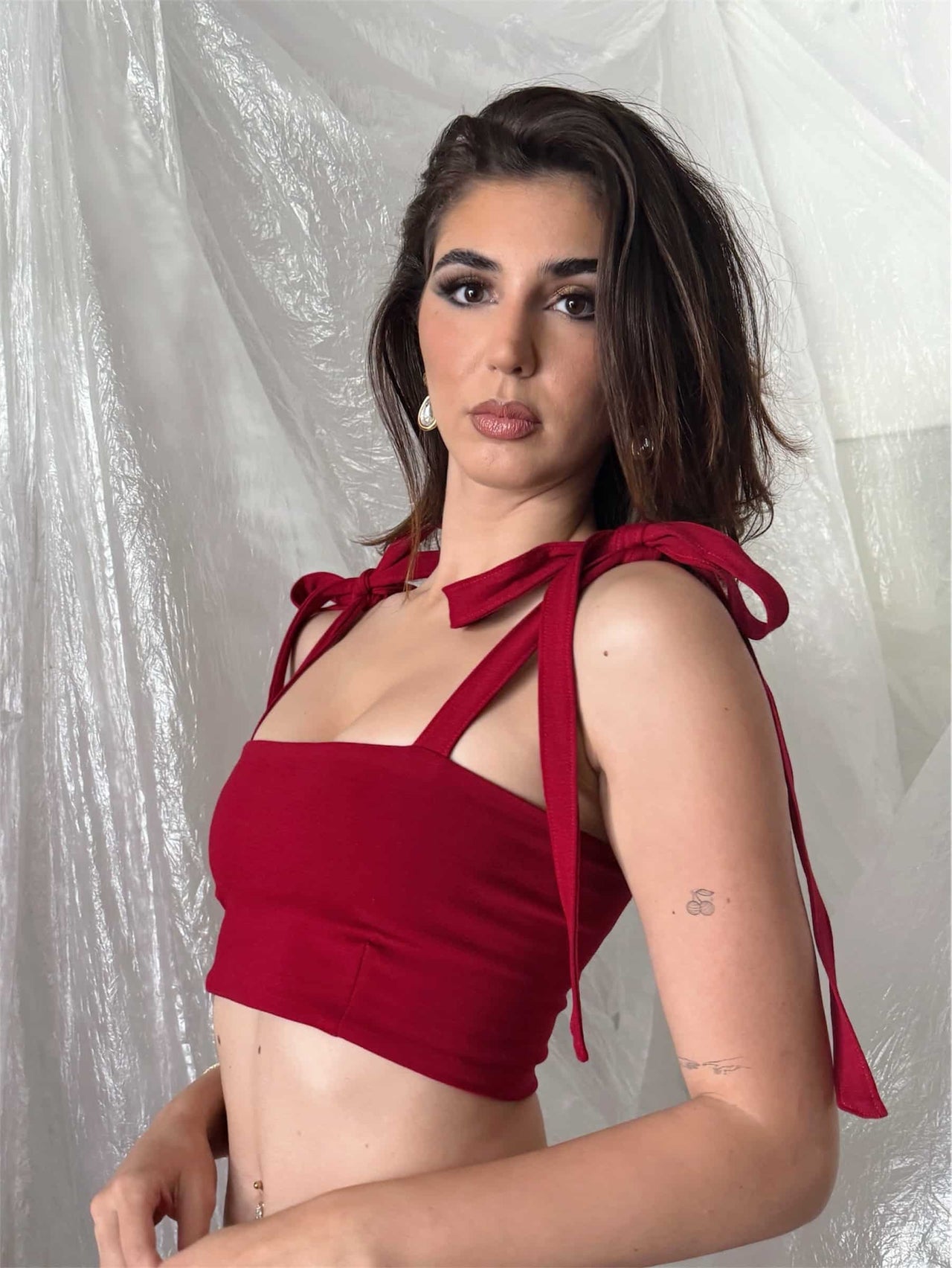 GIULIA TOP DEEP RED