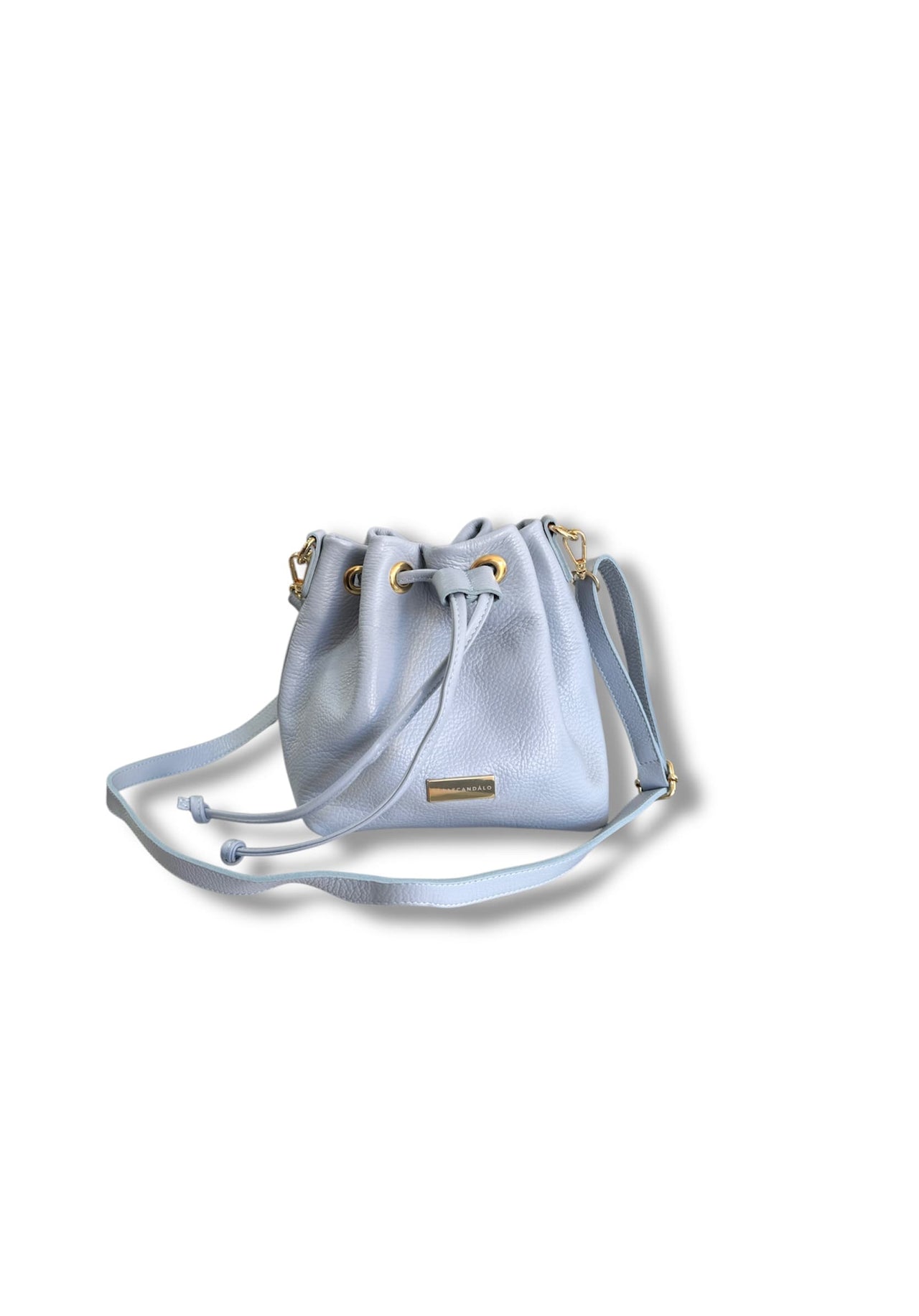 LABEL LOGO BUCKET BAG SKY BLUE