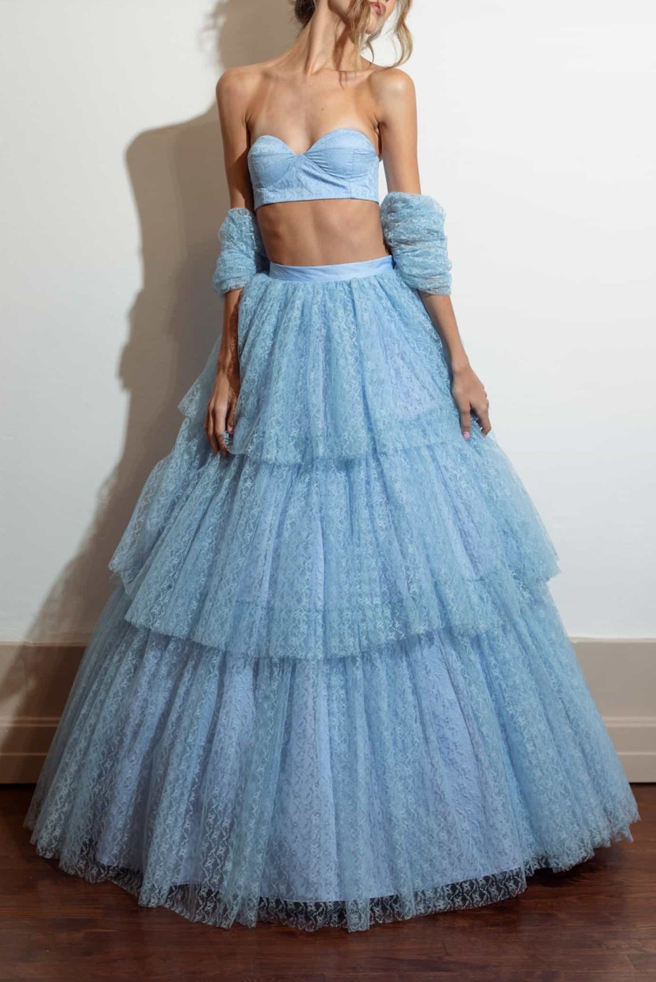 HANNA LACE SKIRT SKY BLUE