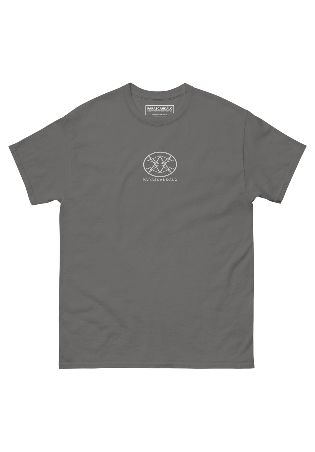 EMBROIDERED MONOGRAM  LOGO T-SHIRT GRPAHITE