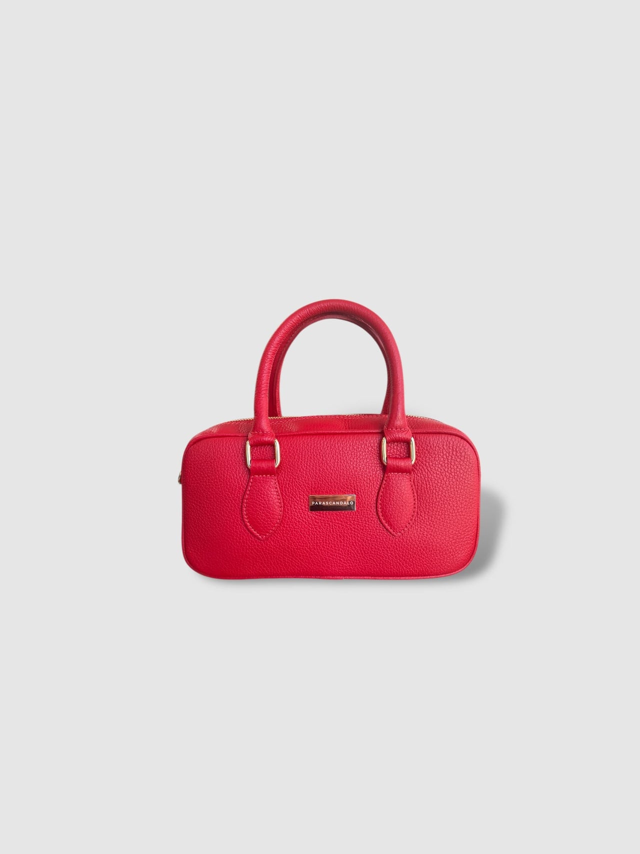 CUBOID LEATHER BAG RED
