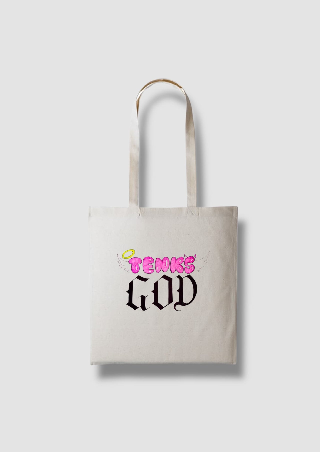 TENKS GOD TOTE BAG by JOHANN AGIUS