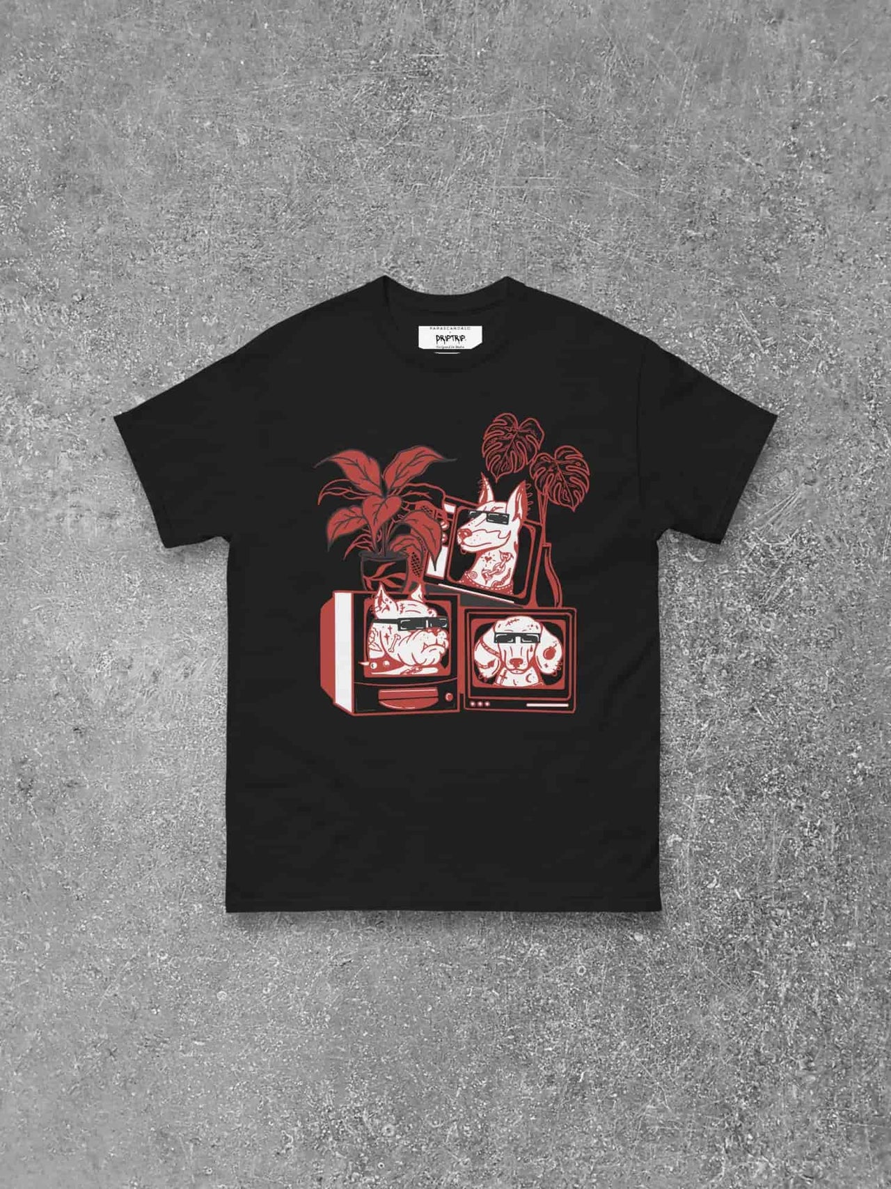 TV DOGS T-SHIRT BY DRIPTRIP