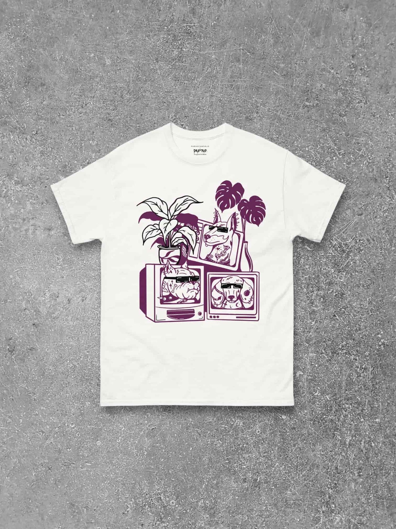 TV DOGS T-SHIRT BY DRIPTRIP