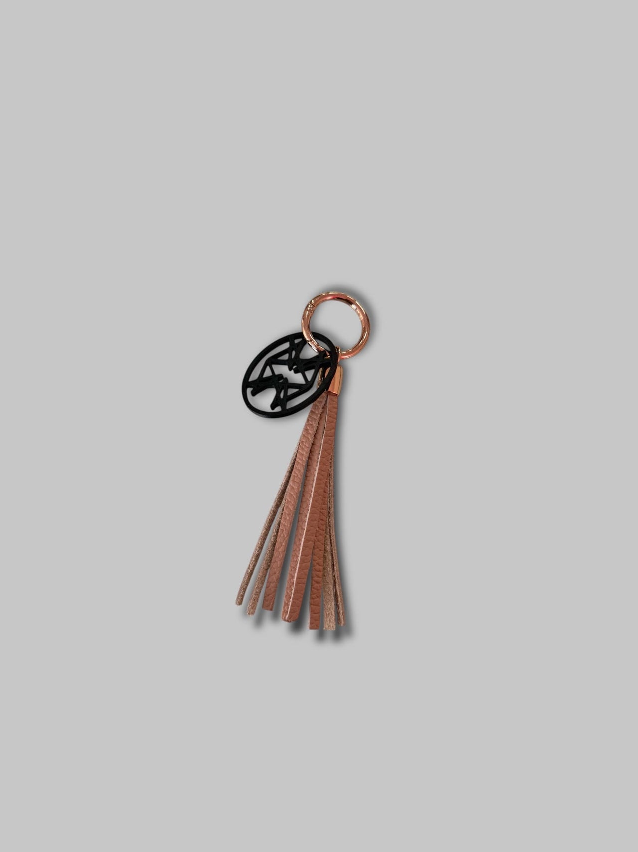 MONOGRAM LEATHER BAG CHARM POWDER NUDE