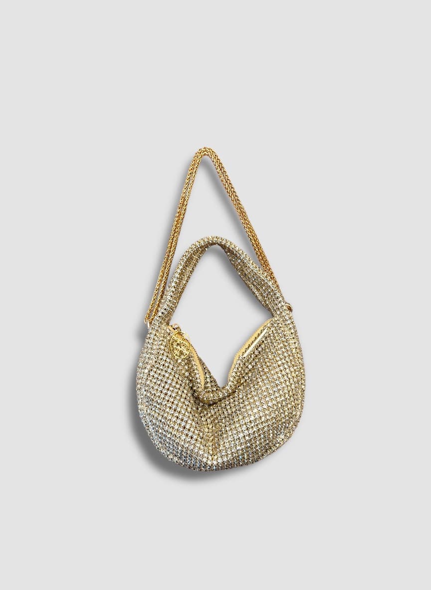 ELLE BAG RHINESTONE CHAMPAGNE GOLD