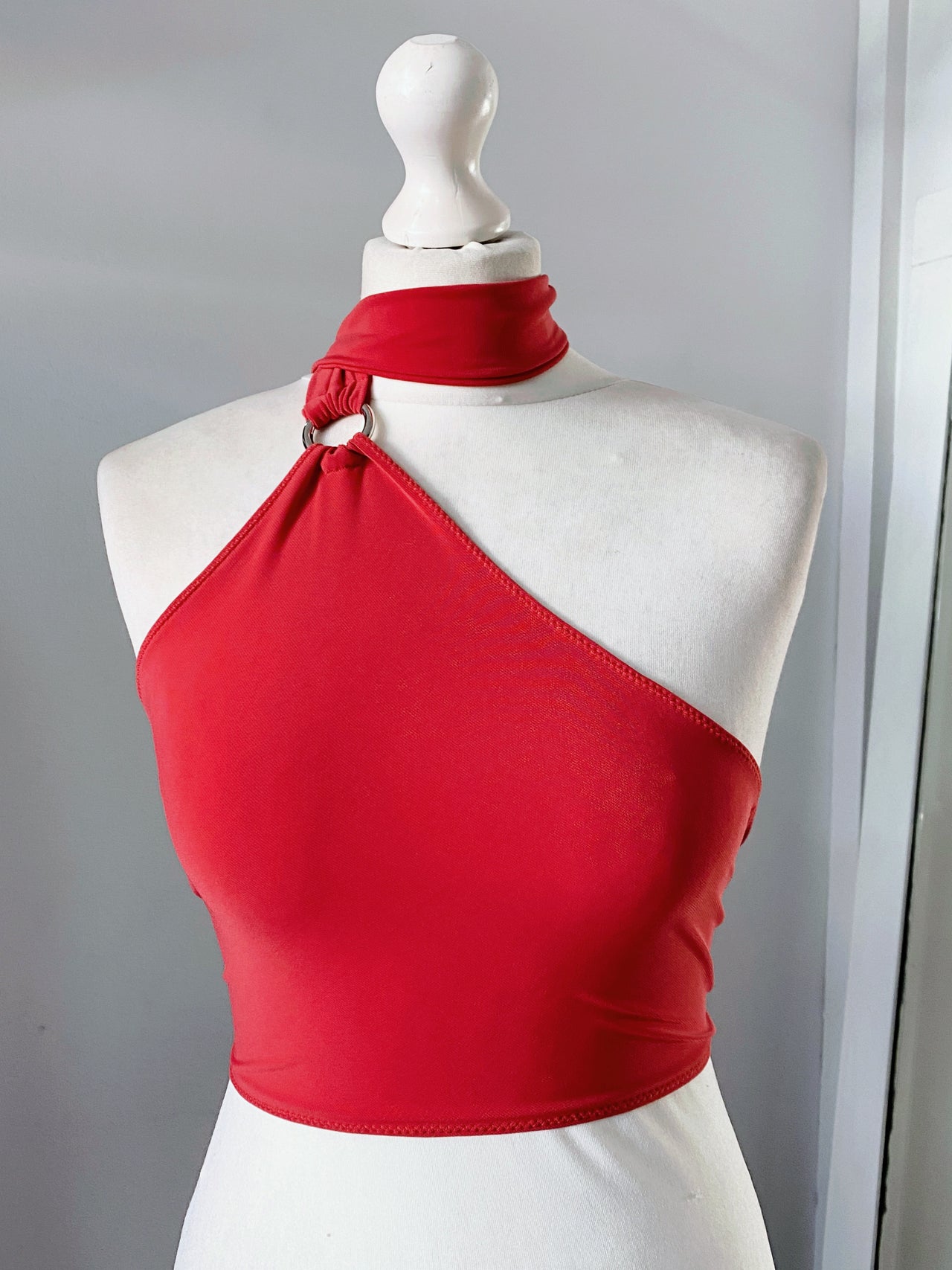 NAOMI SCARF TOP SOFT RED