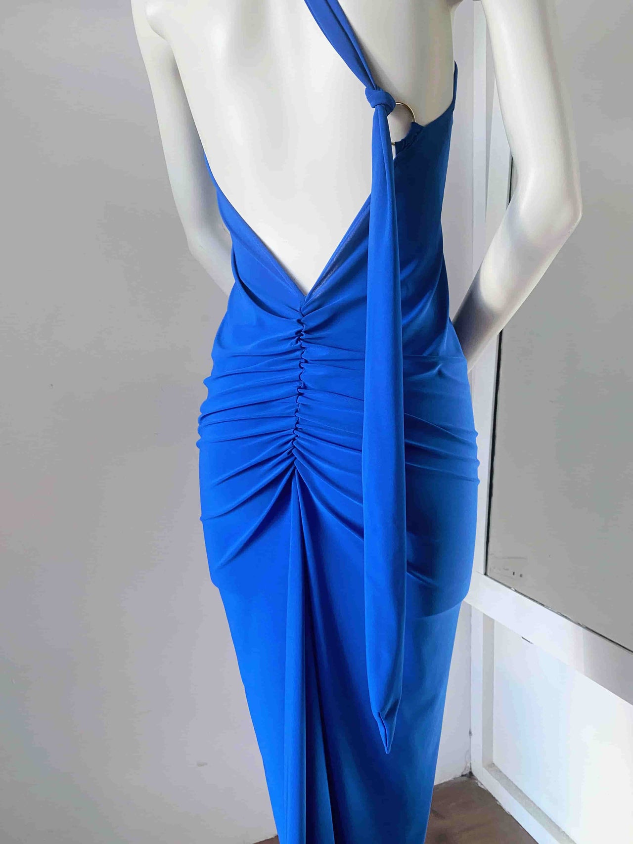 SCARF DRESS  ROYAL BLUE GOLD