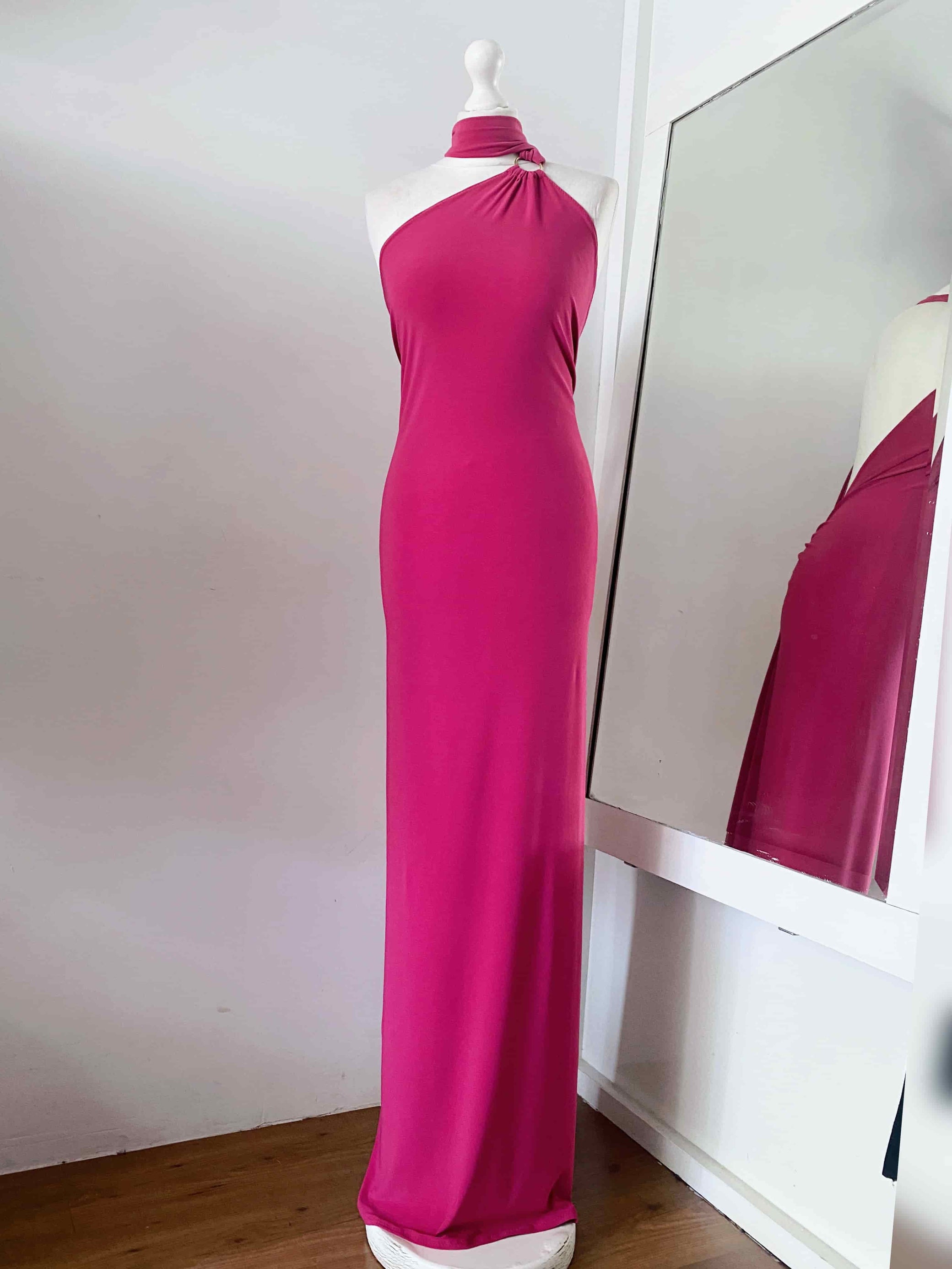 SCARF DRESS DARK PINK GOLD PARASCANDALO SCARF DRESS DARK PINK GOLD PARASCANDALO